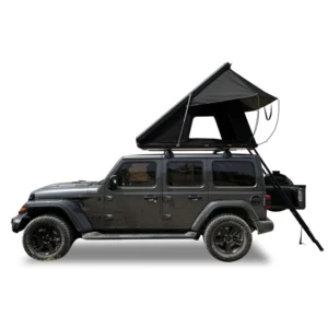 Lightweight Car Rooftop Tent, Hard Shell Triangle Roof Top Tent with Front Awning, Waterproof and Shading