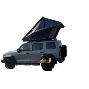 Lightweight Clamshell Rooftop Tent with Aluminum Hardtop Canvas Oxford Fabric Four Season Double Layer for Car Camping