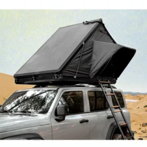 Lightweight Electric Solar-Powered Hard Shell Aluminum Rooftop Tent with Skylight and Ladder for 3-5 Persons