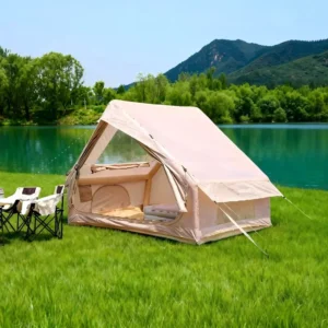 Lightweight Four-Season Waterproof Inflatable Camping Tent One Bedroom Single-Door Large Skylight 300D Oxford Fabric