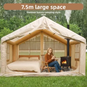 Lightweight Integrated Air Column Inflatable Oxford Waterproof Four Seasons Camping Tent Skylight 3-4 Person Manual Assembly PVC