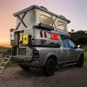Lightweight Pop up Mechanical Pick Up Truck Bed Camper With Kitchen & Shower Compact Overland RV For 4WD Pickups