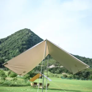 Lightweight Portable Four-Season Oxford Camping Canopy Tent, Waterproof UV-Resistant, Two Bedrooms, Beach Poles