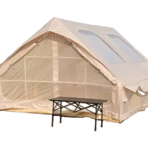 Lightweight Summer Waterproof Mountaineering and Glamping Tent with Double Doors and Windows, Two Bedrooms, and Living Room