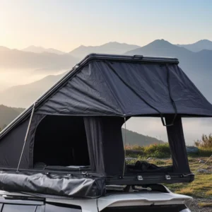 Lightweight Waterproof Four-Season Rooftop Tent with Hard Shell and Oxford Fabric for Camping Car