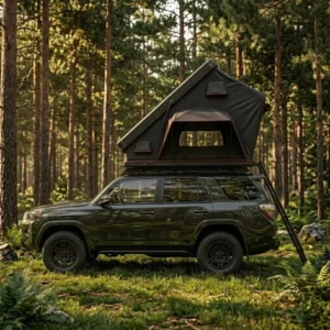 Lightweight X-Hinge Clamshell Aluminum Hard Shell Rooftop Tent, 1-3 Person, Triangle Design, for Car Camping