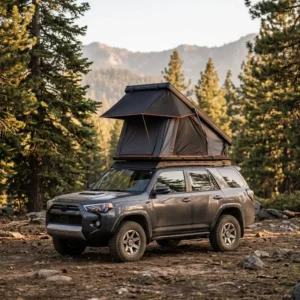 Lightweight X-Hinge Clamshell Aluminum Hard Shell Rooftop Tent, 1-3 Person, Triangle Design, for Car Camping