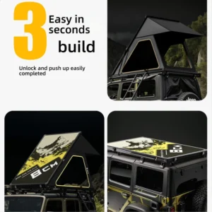 Lightweight thin car roof tent 8cm thin aluminum alloy fully automatic triangular hard shell ultra thin tent