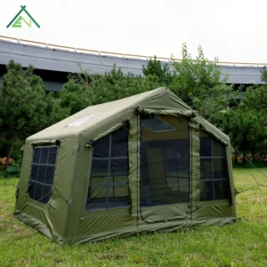 Litai Antour Factory 8sqm Green Inflatable Tent Waterproof Four-season One Bedroom and Living Room Durable for Camping