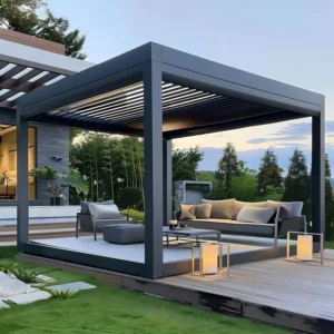 Louvered Aluminium Pergola Shade Shelter Adjustable Inspired Eco Friendly Gazebo Outdoor Waterproof Gazebo Garden Buildings