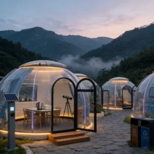 Low Cost Outdoor Durable Resistant To Pressure Prefab Aluminum Frame Glamping Tent Bubble Dome House