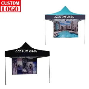 Low MOQ Custom Printed Pop up Canopy 10x10ft Waterproof Gazebo Tent for Retail Brands