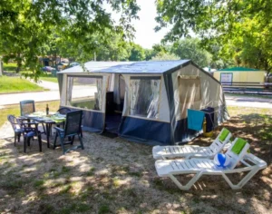Luxurious Heavy Duty Two Bedroom Four Season Bungalow Canvas Tents with Steel Tube Frame and Waterproof Design