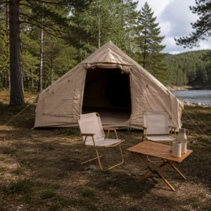 Luxury 210D Oxford Inflatable Tent Khaki 6.3sqm Glamping House Weatherproof Durable Family Camping Gear Modern Outdoor Room