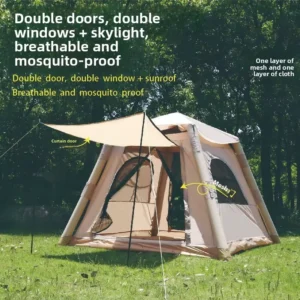 Luxury 6.3 Four-season Oxford Cloth Waterproof Inflatable Air Tent Quick Setup 2-3 Person Heavy-Rain Resistance