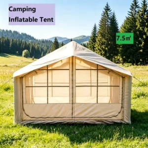 Luxury 7.5sqm Inflatable Glamping Shelter Tent Waterproof Oxford Cloth Spacious Room Quick Setup Family Outdoor Camping Resort
