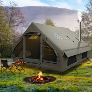 Luxury 8 10 Person Inflatable Camping Family Tent Four Season Waterproof Portable 300D Oxford Cloth Easy Setup for Outdoor Use