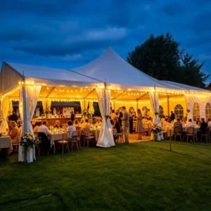 Luxury Aluminum Frame Wedding Marquee Tent Waterproof Fire Retardant PVC Large Clear Span Event Party Tent for 100-500 People