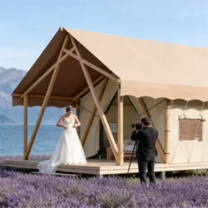 Luxury Bell Yurt Tent for Resorts Waterproof Canvas Glamping Accommodation