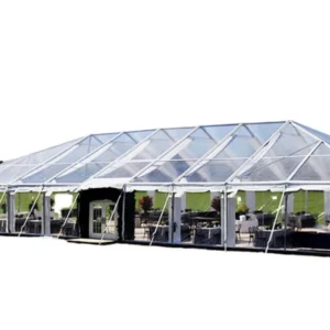 Luxury Clear Span Aluminum Alloy Marquee Tent with Transparent PVC Roof & Glass Walls for Outdoor Wedding Events