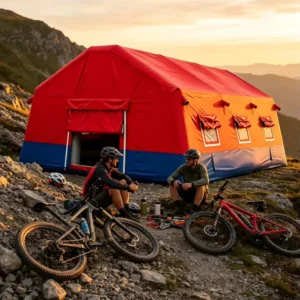 Luxury Comfortable Breathable PVC Fabric Waterproof Inflatable Glamping Tent for Glamping Trips Mountain Camping Resorts