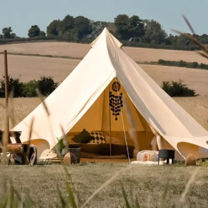 Luxury Cotton Bell Tent Glamping Yurt Tent 4 Season Large Space Outdoor Family Tent for Campsite Homestay Resort
