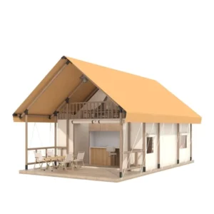 Luxury Double Layer PVC Waterproof Four Season UV50+ Outdoor Glamping Tent for Camping Hotels Campsites Homestay Resorts