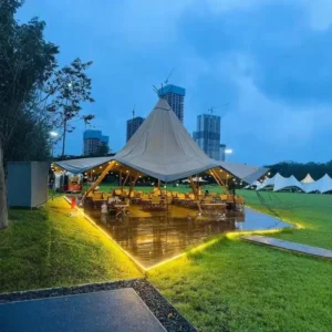 Luxury Double Layer Waterproof Four Season Indian Teepee Tent for Outdoor Weddings Parties Glamping Restaurant Events