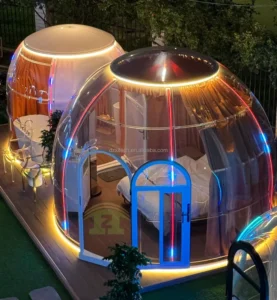Luxury Geodesic Design 2-7m Outdoor Bubble Dome Tent House with Starry Sky Room for Hotel Use