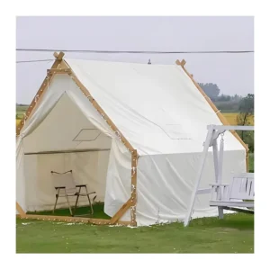 Luxury Glamping Cabin Tent Waterproof PVC Coated Canvas Wooden Triangle Lodge for Resort Homestay Campsite Custom Size