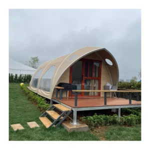 Luxury Glamping Shell Shape Tent Waterproof PVDF Resort Canopy Mobile Hotel House for Outdoor Campground Eco Tourism Resort