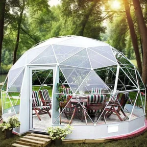 Luxury Glamping Tent with Glass Dome and Geodesic Dome for Outdoor Events