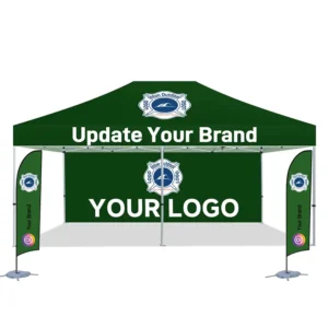 Luxury Glamping Tents 10x20ft Aluminum Frame 40mm Hexagon Folding Tent 600D Oxford Cloth Waterproof for Exhibition