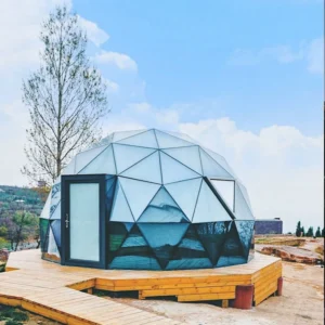 Luxury Glass Dome Tent with Aluminum Frame for Glamping Resorts Customized Glass Geodesic Dome Tents for Forest and Mountain Use