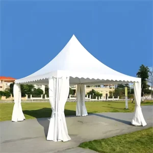 Luxury Heavy Duty Flame Retardant Pointed Canopy Tent Weatherproof PVC Pagoda for Upscale Outdoor Events Receptions