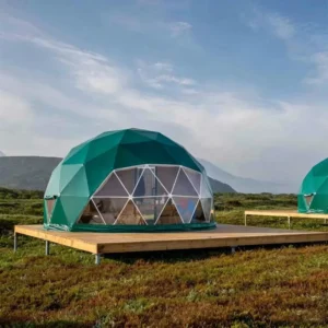 Luxury Hotel Waterproof Geodesic Dome Glamping 6M Dome Tents With PVC Roof Cover