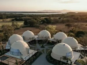Luxury Hotel Waterproof Geodesic Dome Kit Glamping 6m Dome Tents House