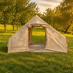 Luxury Inflatable Tent 6.3sqm Standard Air Column 210D Oxford Khaki 3 4 Person Family Portable Easy Build Glamping Camping