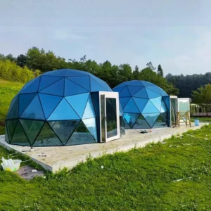 Luxury Modern Geodesic Glamping House Glass Dome with PVC for Resort Hotel All Season Use