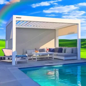 Luxury Modern Glass Canopy Aluminium Aluminum Pergola Gazebo Waterproof Metal Roof Garden Outdoor 3×3 3×4 6×3