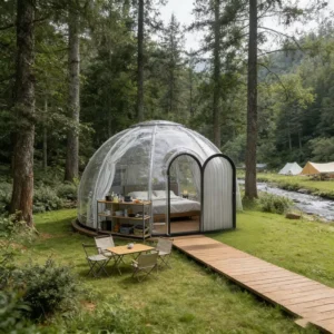 Luxury Modern Outdoor Full House Polycarbonate Bubble Glamping Igloo Clear Dome Tent for Glamping