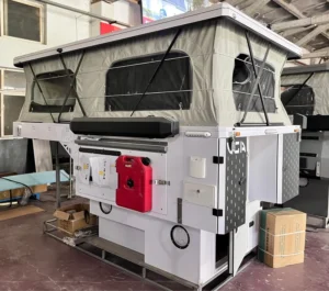 Luxury Modern Self Contained Popup Camper Shell Truck Bed Camper Trailer with Independent Suspension for 4×4 Vehicles