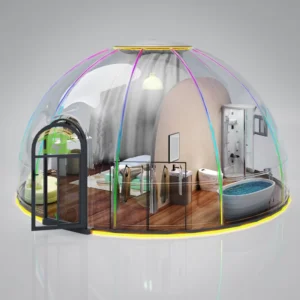 Luxury Modern Waterproof PVC Starry Sky Camping Pod with Mosquito Net Polycarbonate Dome Tent