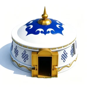 Luxury Mongolian Yurt Tent with Thickened Frame for Lawn Leisure Picnic Activity
