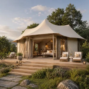 Luxury Multi Peak PVDF Canvas Wall Safari Lodge Tent for Outdoor Glamping Resort Hotel