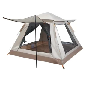 Luxury One Bedroom Four Season Glamping Tent Quick Automatic Opening Waterproof Oxford Fabric Fiberglass Rod for Outdoor Camping
