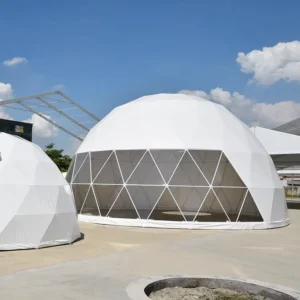 Luxury Outdoor Geodesic Camping Tent Commercial Dome Tent Glamping With Bathrooms