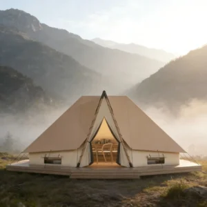 Luxury PVC Waterproof Safari Tent Premium Camping Tent With Two Bedrooms Four-Season For Outdoor Glamping And Resorts