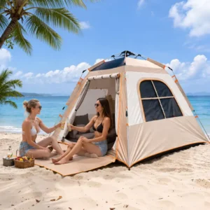 Luxury Portable Adventure Tent Waterproof Oxford Fabric Windproof Rainproof Large Capacity Outdoor Camping Shelter