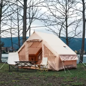 Luxury Portable Four season Inflatable Camping Tent Quick Setup One Bedroom Waterproof Oxford Fabric for 3 4 People